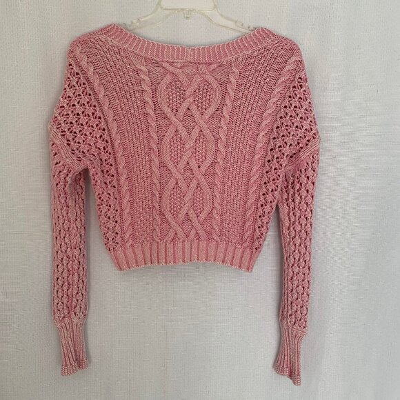 Anthropologie PILCRO Cable Knit Cropped Cardigan Sweater - Picture 2 of 6